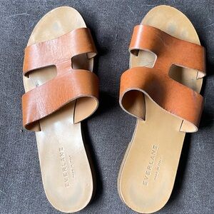 Everlane Tan Leather Slide Sandals